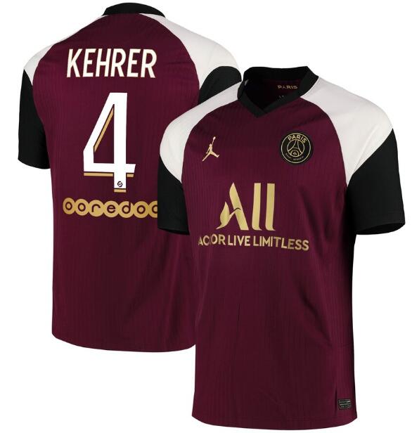 PSG Football Kit Third Soccer Jersey Kehrer 4 2020/21